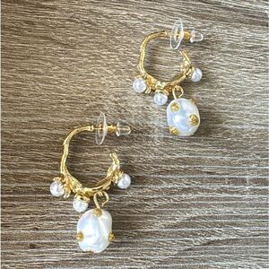 Bohemian pearl round earrings M80